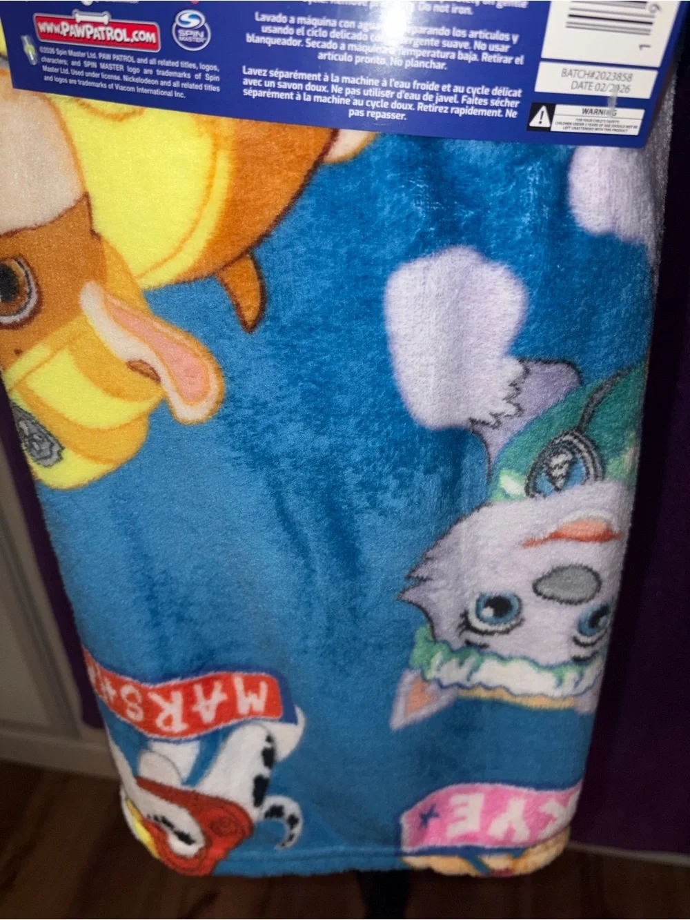 Paw Patrol Kids Plush Throw Blanket 40” x 50” Blue NWT Soft Polyester